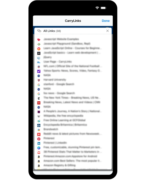 CarryLinks iPhone Safari Extension